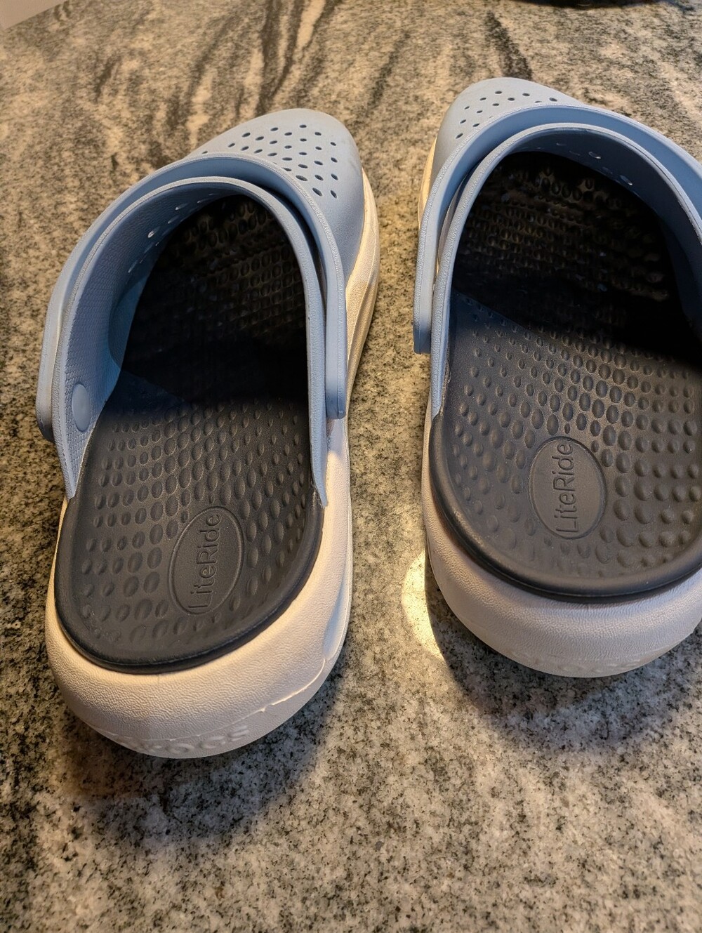 Crocs Literide Clogs Like New Light Blue Sandals Slides Women Size 10, Mens 8 - Picture 7 of 9